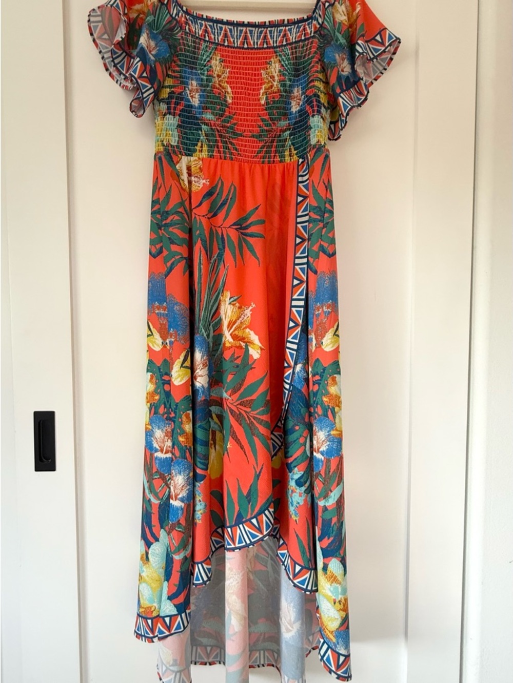 Tropical Floral High-Low Dress Large